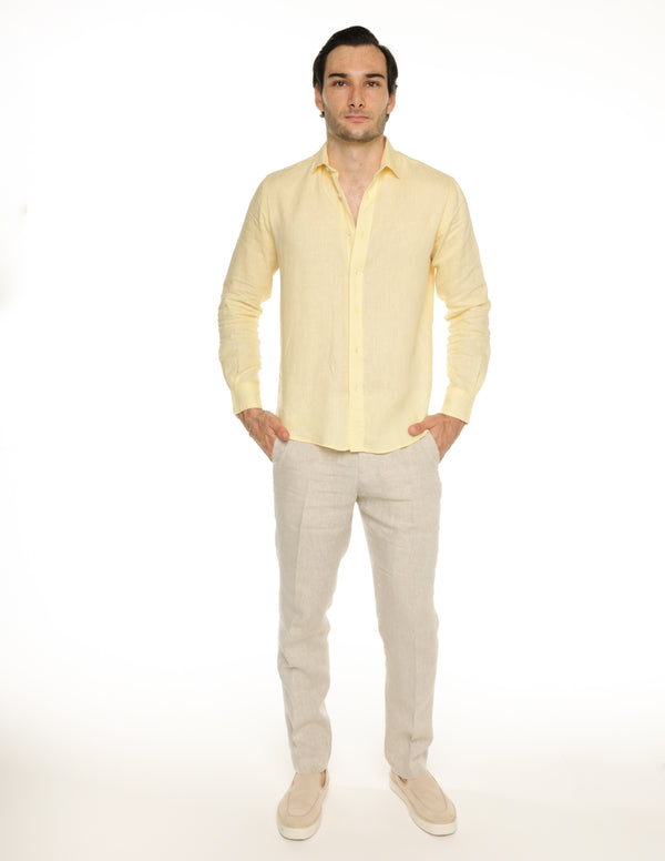 Camisa de lino AMARILLA