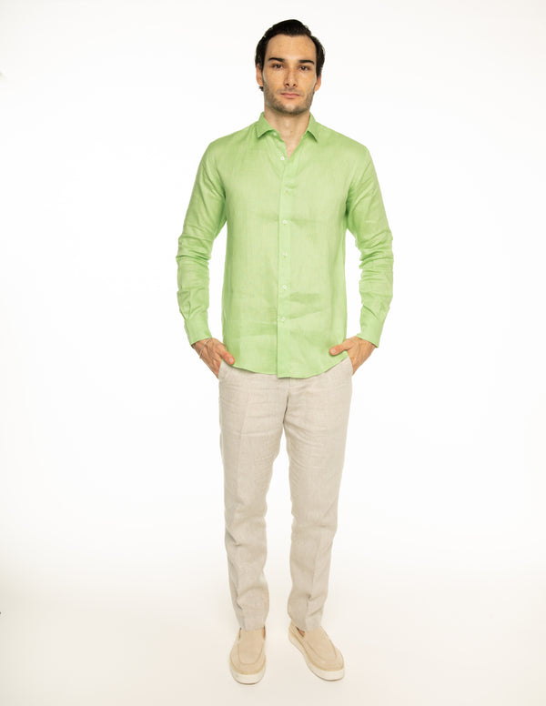 Camisa de lino VERDE