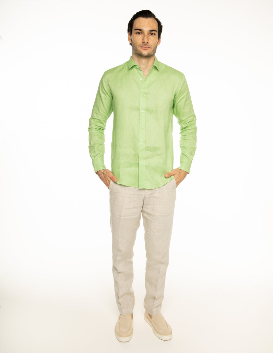 Camisa de lino VERDE