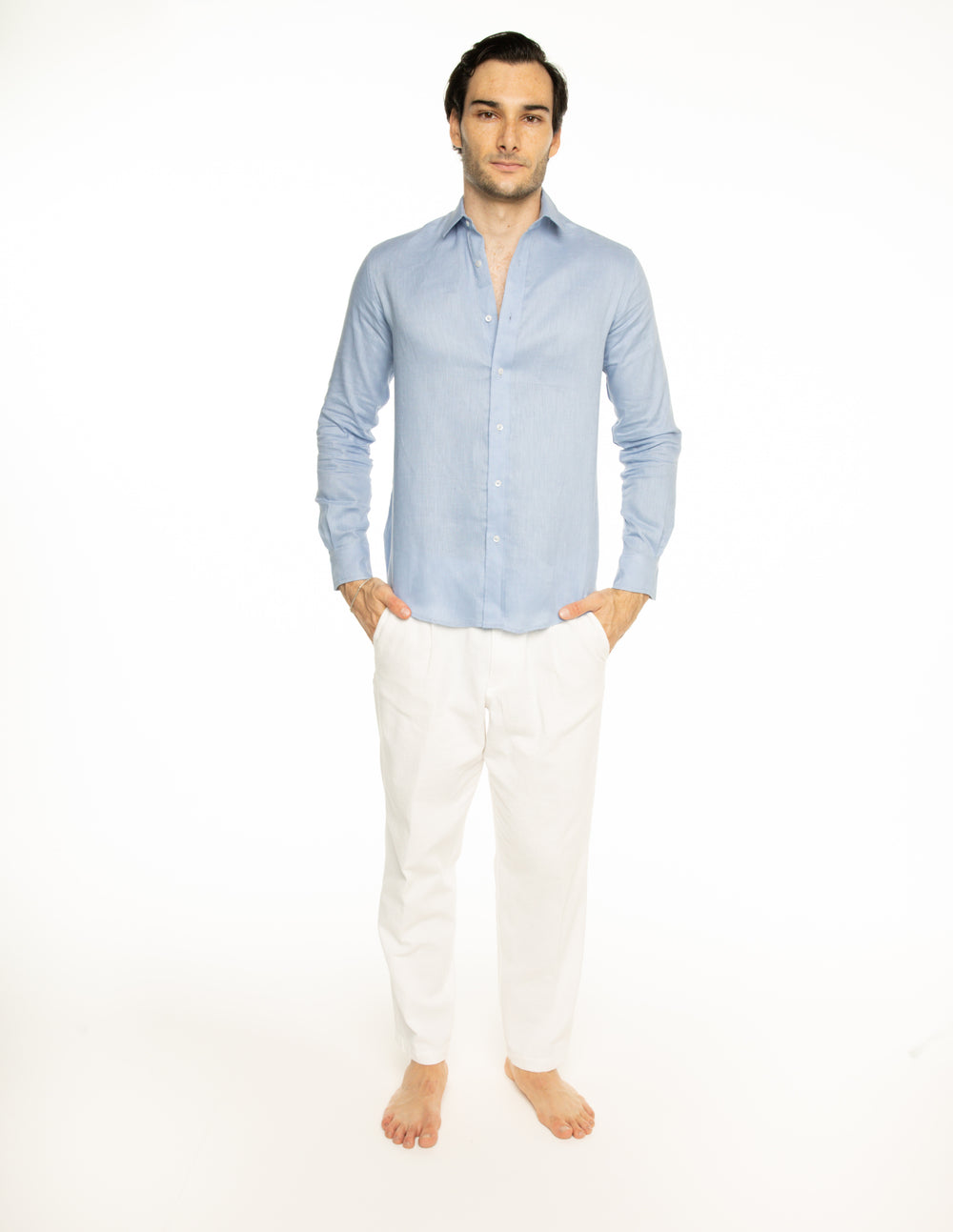 Camisa de lino AZUL