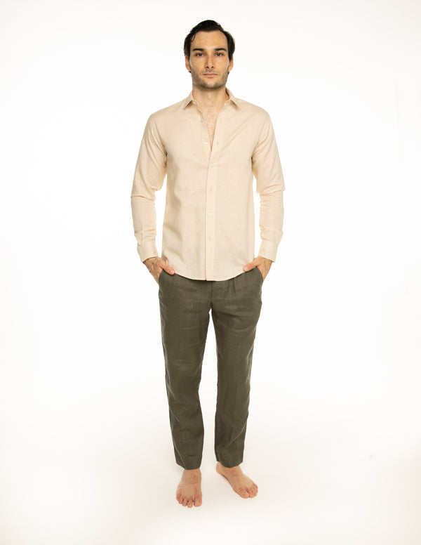 Camisa de lino HUESO