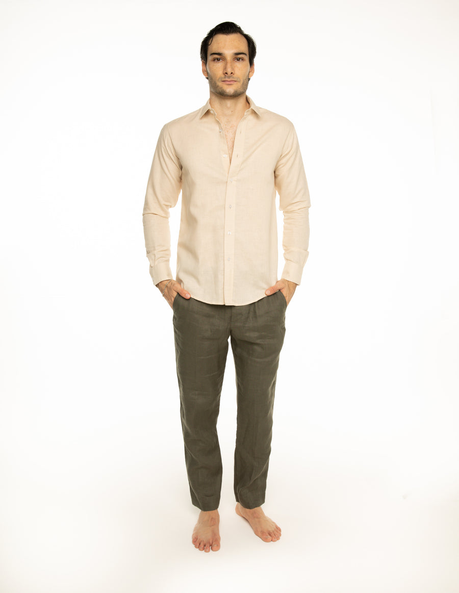 Camisa de lino HUESO