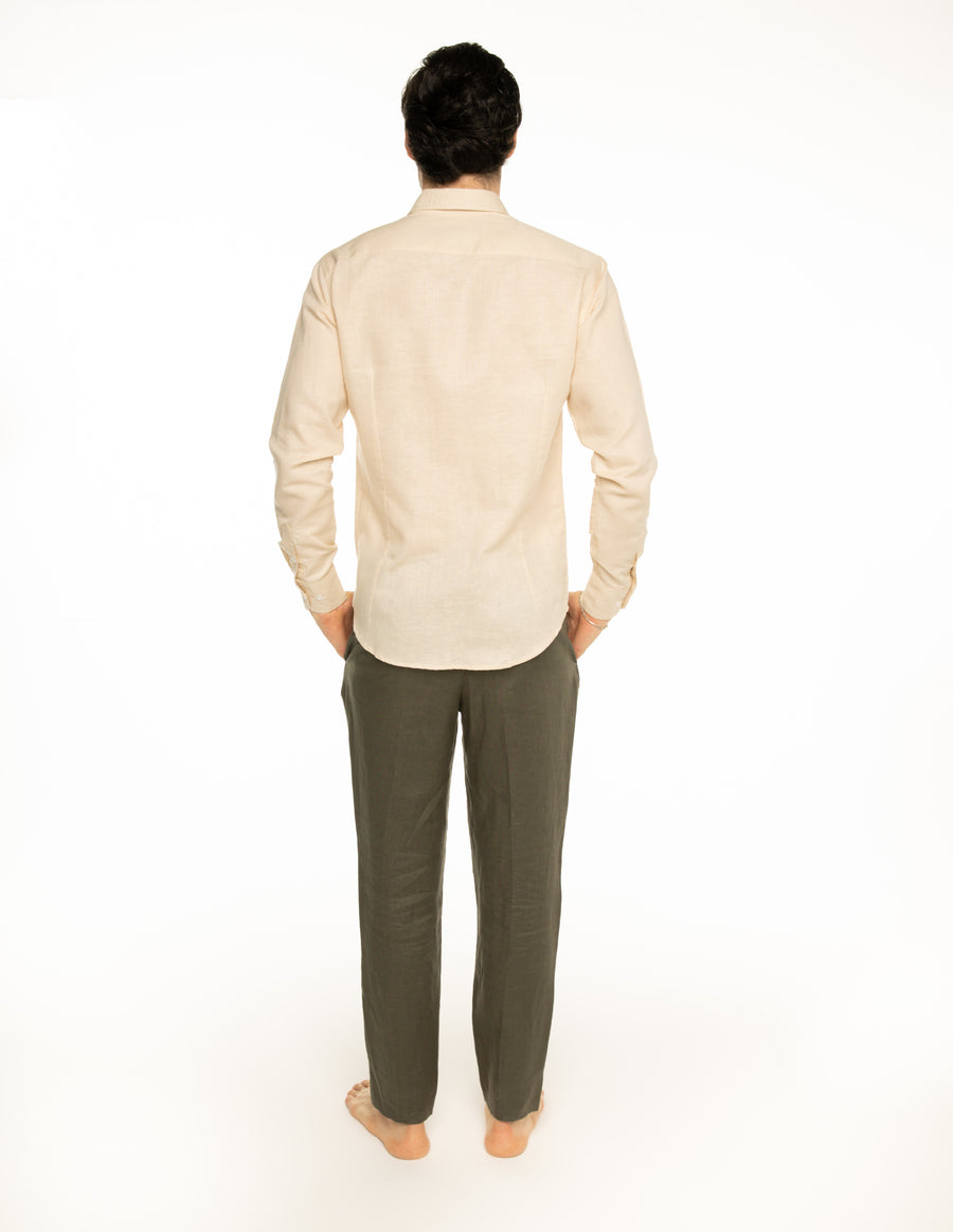 Camisa de lino HUESO
